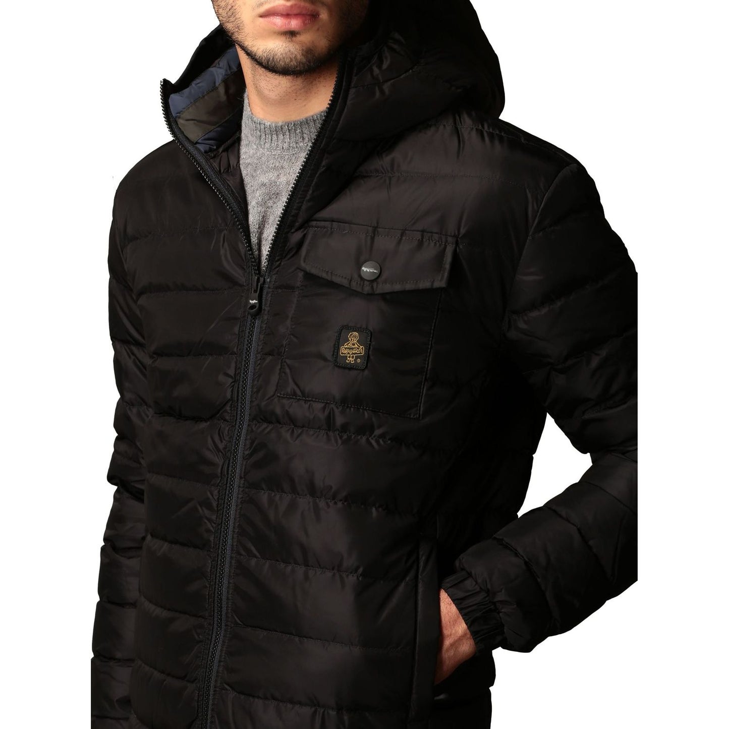 Refrigiwear Black Nylon Men Jacket RE-7708-L