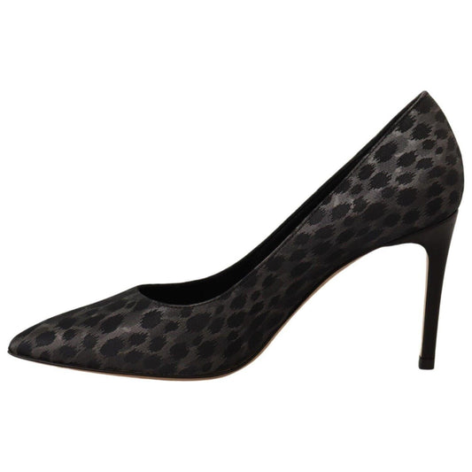 Sofia Elegant Black Leopard Print Leather Heels WOMAN PUMPS Sofia Black