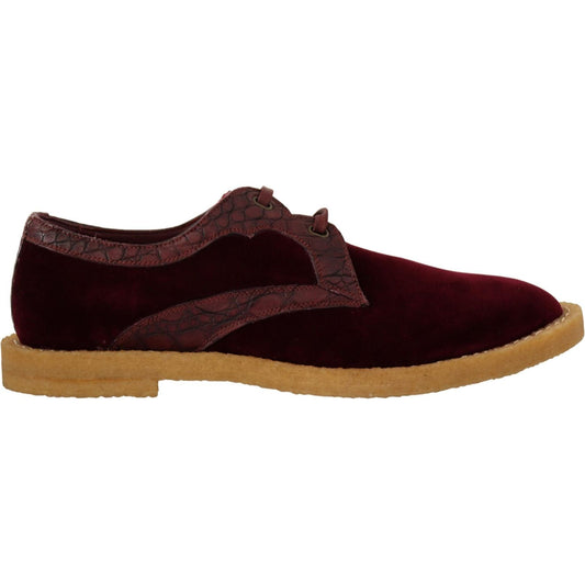 Dolce & Gabbana Elegant Velvet and Exotic Leather Dress Shoes Dolce & Gabbana Black
