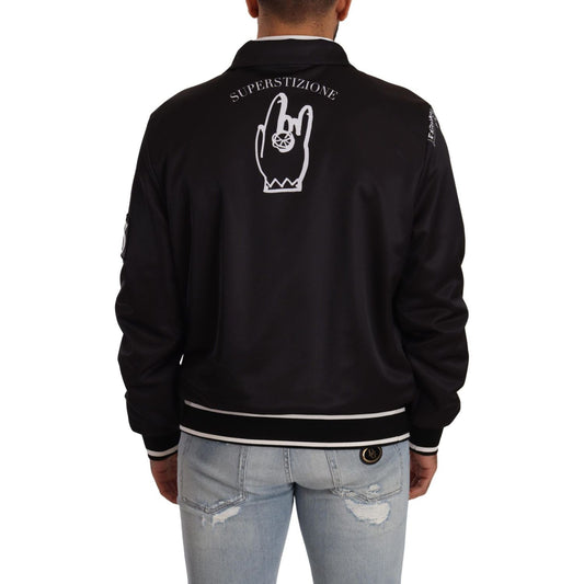 Dolce & Gabbana Stunning Superstizione Zip Sweater Dolce & Gabbana Black
