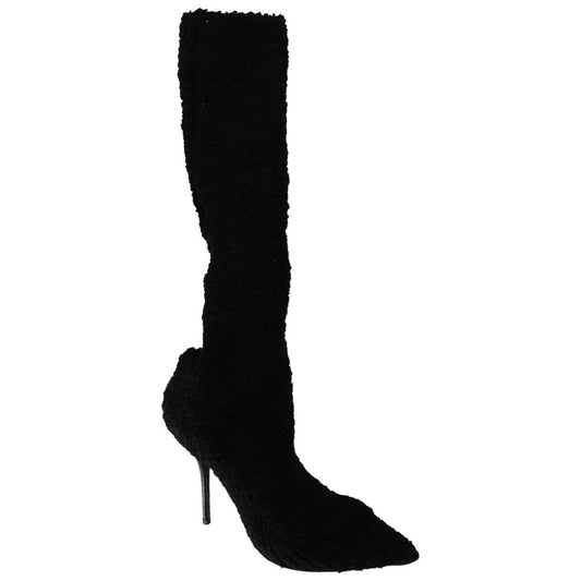 Dolce & Gabbana Chic Black Stretch Sock Boots Dolce & Gabbana Black