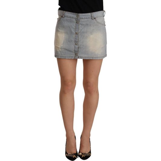 Ermanno Scervino Chic Light Blue Mini Denim Skirt Ermanno Scervino Dim Gray