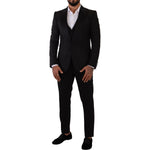 Dolce & Gabbana Sicilia Slim Fit Black Suit Ensemble Dolce & Gabbana Black