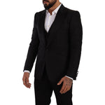 Dolce & Gabbana Sicilia Slim Fit Black Suit Ensemble Dolce & Gabbana Black