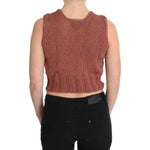 PINK MEMORIES Red Cotton Blend Knitted Sleeveless Sweater SIG30254-1