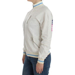 John Galliano Elegant White Zip Cardigan John Galliano Gray