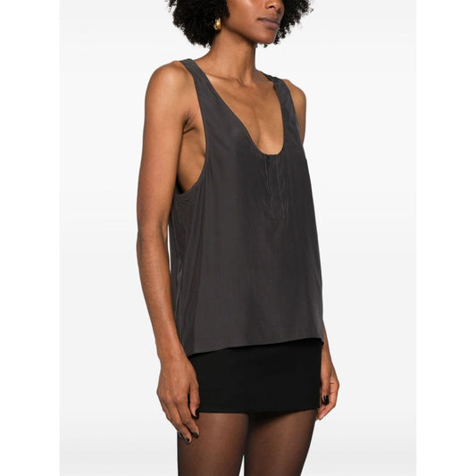 Saint Laurent  Top Grey Topwear Saint Laurent White Smoke