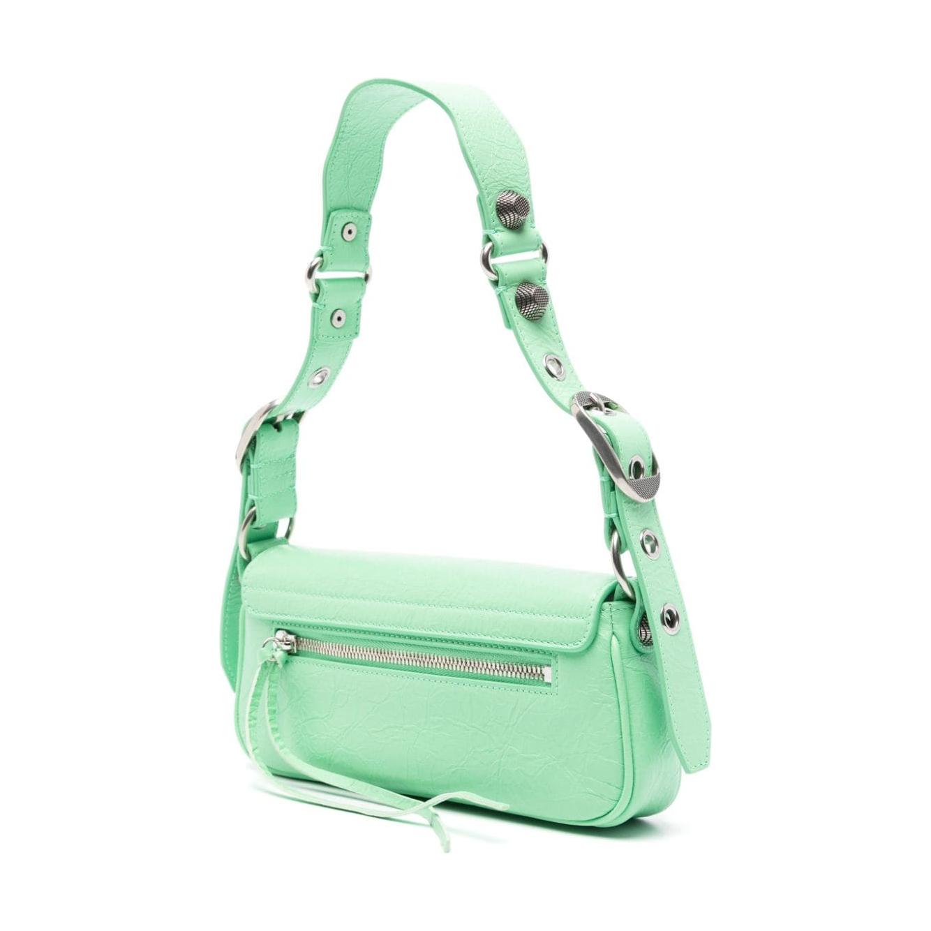 Front view with bag zipped and handles upright.