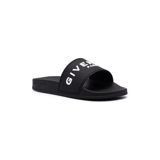 Givenchy embossed-logo flat slides Men Sandals Black Sandals Givenchy Dark Slate Gray