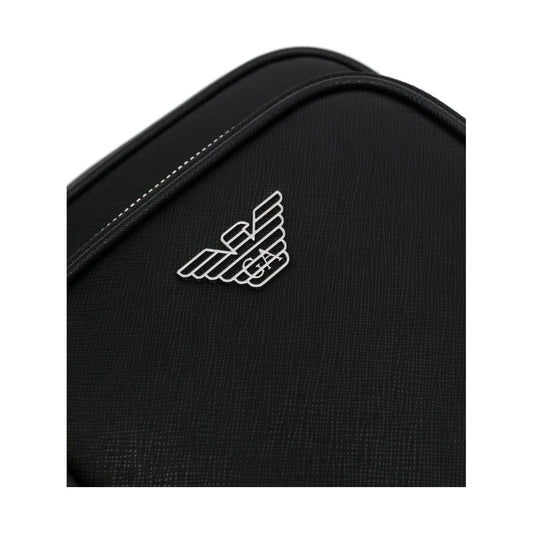 Emporio Armani logo-plaque Leather messenger bag Shoulder Emporio Armani Black