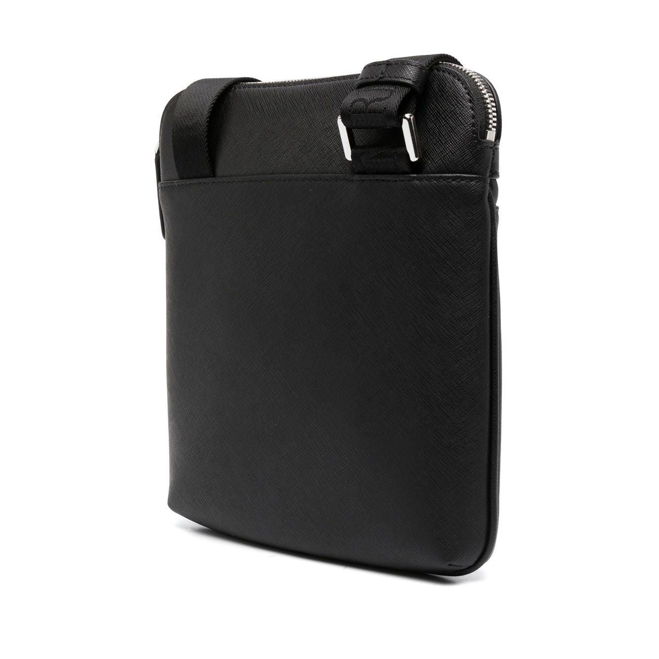 Front view with bag zipped and handles upright.