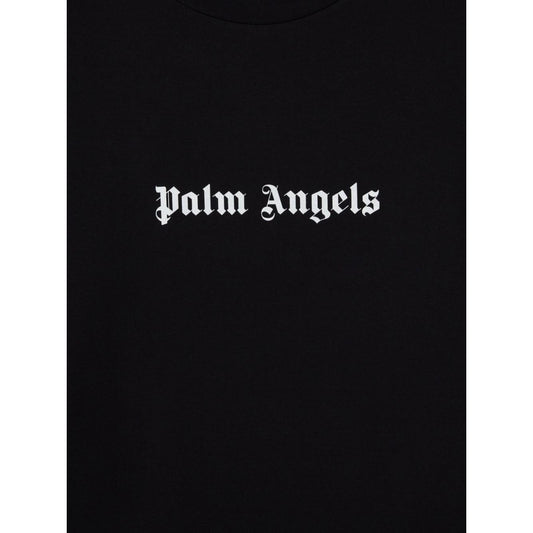 Palm Angels logo print cotton T-shirt Topwear Palm Angels Black