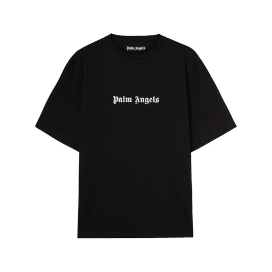 Palm Angels logo print cotton T-shirt Topwear Palm Angels Black