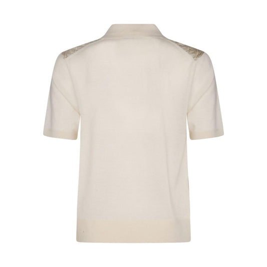 Tory Burch silk polo shirt Topwear Tory Burch Light Gray