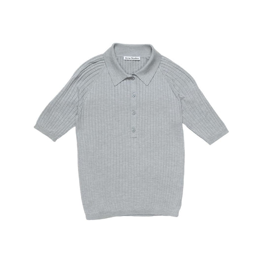 Acne Studios polo silk T-shirt Topwear Acne Studios Gray