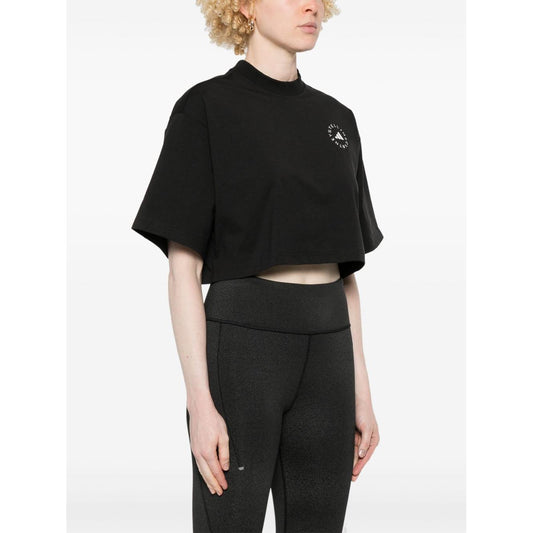 Adidas By Stella McCartney Planet Sport Cropped T-Shirt Topwear Adidas By Stella McCartney White Smoke