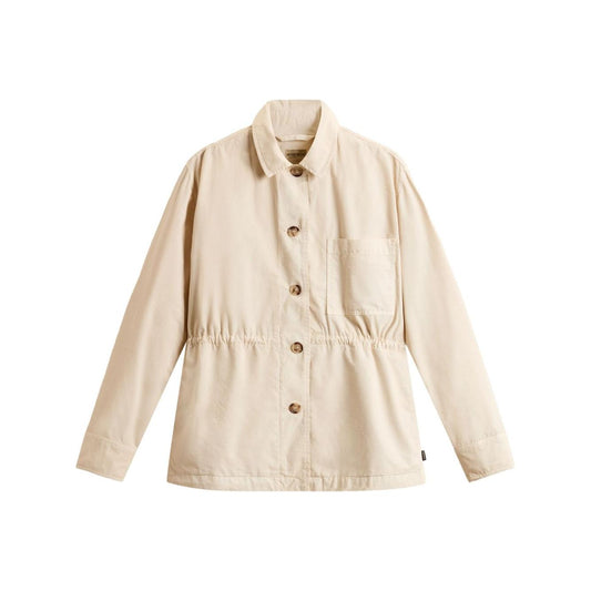 Woolrich Garment-Dyed Pure Cotton Overshirt beige Jackets Woolrich Light Gray