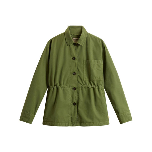 Woolrich Garment-Dyed Pure Cotton Overshirt green Jackets Woolrich Dark Olive Green