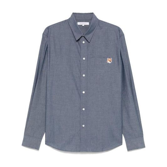 Maison Kitsune fox head shirt Shirts Maison Kitsune Slate Gray