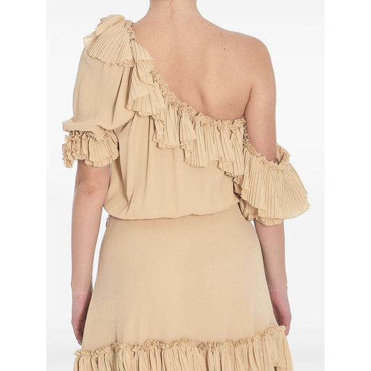 Saint Laurent one-shoulder ruffled dress Dresses Saint Laurent Wheat