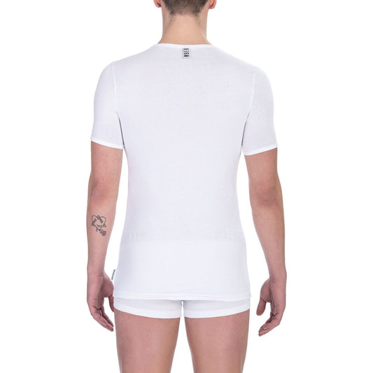 Bikkembergs White Cotton Men T-Shirt Bikkembergs Lavender