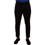 Dolce & Gabbana Elegant Burgundy Wool Jogger Pants Dolce & Gabbana Black