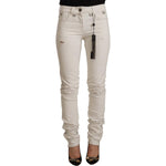Karl Lagerfeld Chic White Mid-Waist Slim Fit Jeans Karl Lagerfeld Gray