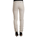 Karl Lagerfeld Chic White Mid-Waist Slim Fit Jeans Karl Lagerfeld Gray