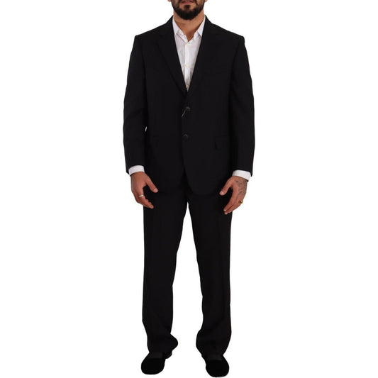 Domenico Tagliente Elegant Two-Piece Black Suit Ensemble Domenico Tagliente Black