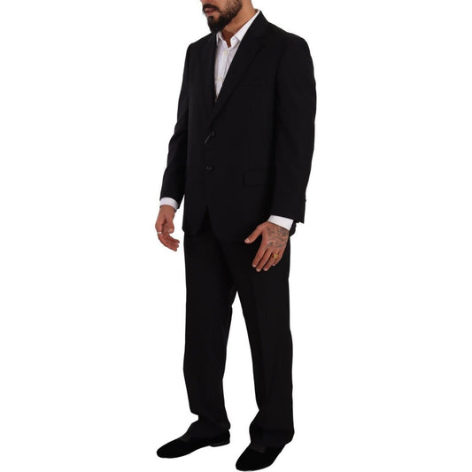 Domenico Tagliente Elegant Two-Piece Black Suit Ensemble Domenico Tagliente Black