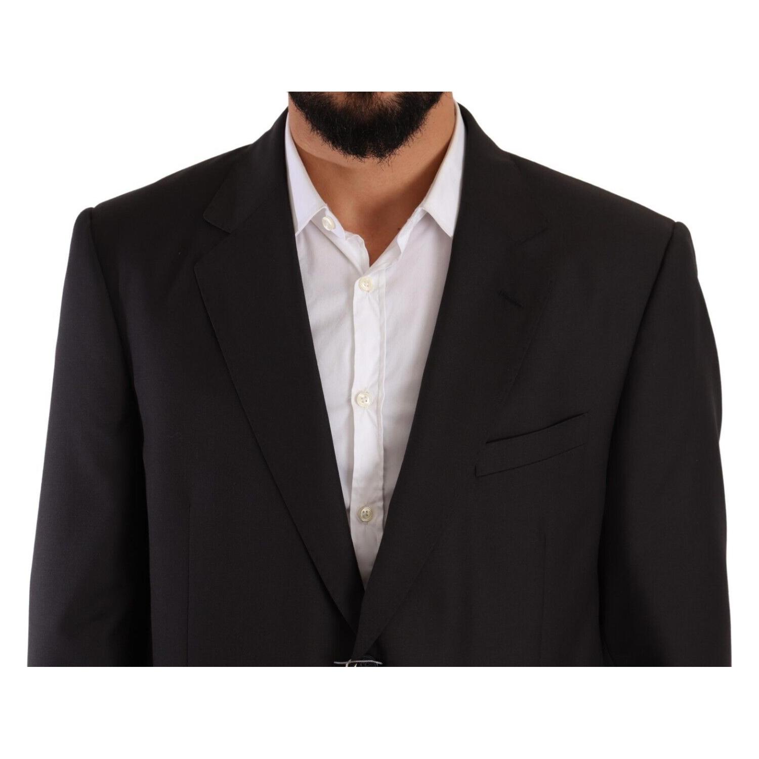 Domenico Tagliente Gray Polyester Single Breasted Formal Suit