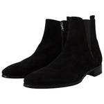 Dolce & Gabbana Black Suede Leather Chelsea Mens Boots Shoes MV4480 - 41