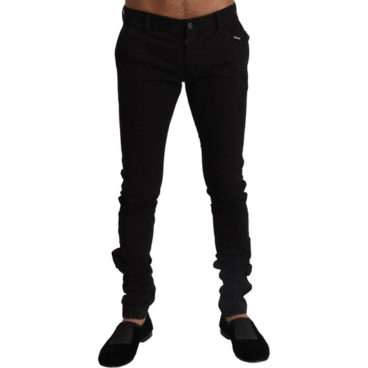 Dolce & Gabbana Elegant Slim Fit Skinny Pants for Men Dolce & Gabbana Black