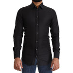 Dolce & Gabbana Black GOLD Cotton Slim Dress Formal Shirt TSH7668 - 37