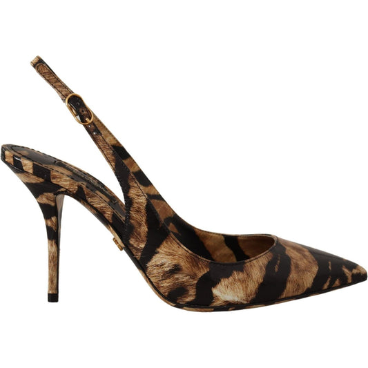 Dolce & Gabbana Tiger Pattern Slingback Heels Pumps Dolce & Gabbana Dark Slate Gray