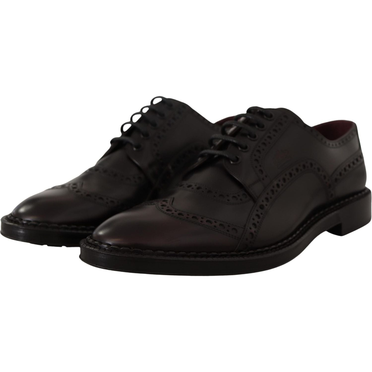 Dolce & Gabbana Purple Leather Oxford Wingtip Formal Shoes