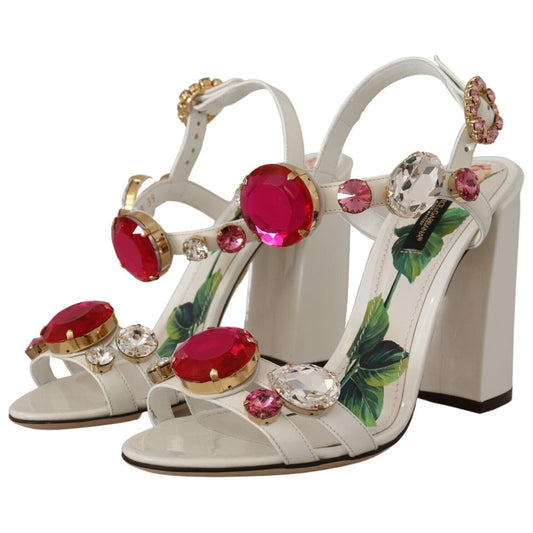 Dolce & Gabbana Keira Crystal-Embellished Ankle Strap Heels Dolce & Gabbana Dark Gray