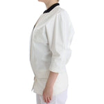 Andrea Pompilio White Cotton Blend Oversized Blazer Jacket SIG12655-3