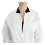 Andrea Pompilio White Cotton Blend Oversized Blazer Jacket SIG12655-3