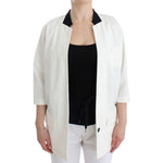 Andrea Pompilio White Cotton Blend Oversized Blazer Jacket SIG12655-3