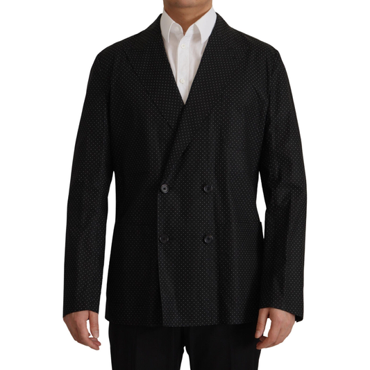 Dolce & Gabbana Polka Dot Slim Double-Breasted Blazer Dolce & Gabbana Black