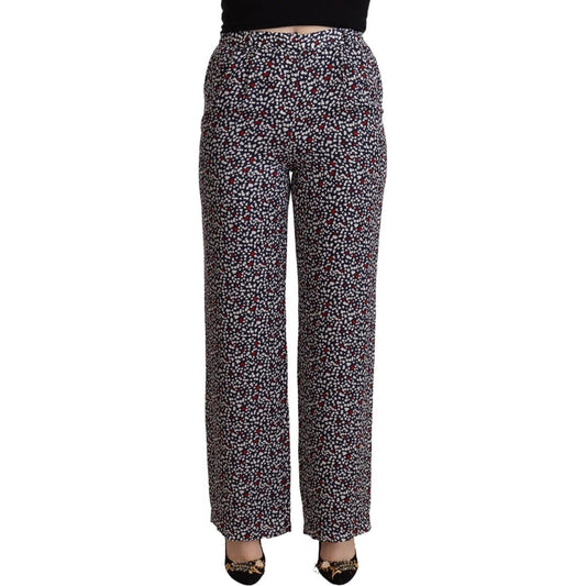 Michael Kors Black High Waist Printed Straight Pants