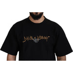 Dolce & Gabbana Black Logo Cotton Crewneck T-shirt TSH83101- 44