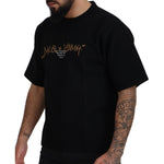 Dolce & Gabbana Black Logo Cotton Crewneck T-shirt TSH83101- 44