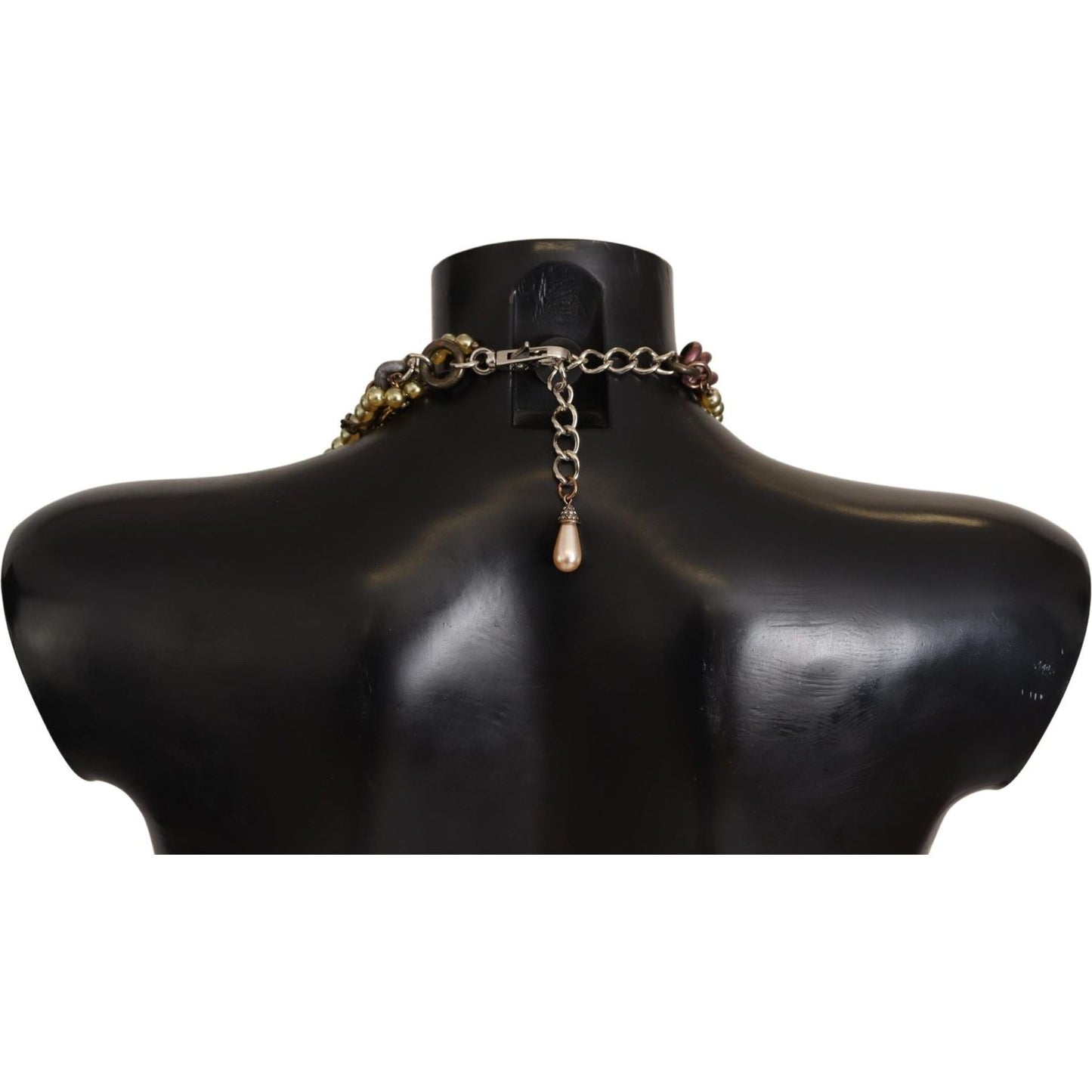 Dolce & Gabbana Gold Brass Sicily Floral Crystal Statement Necklace