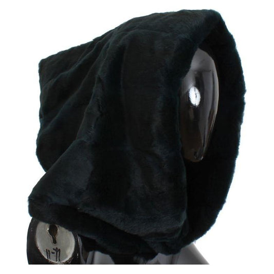 Dolce & Gabbana Green Weasel Fur Crochet Hood Scarf Hat