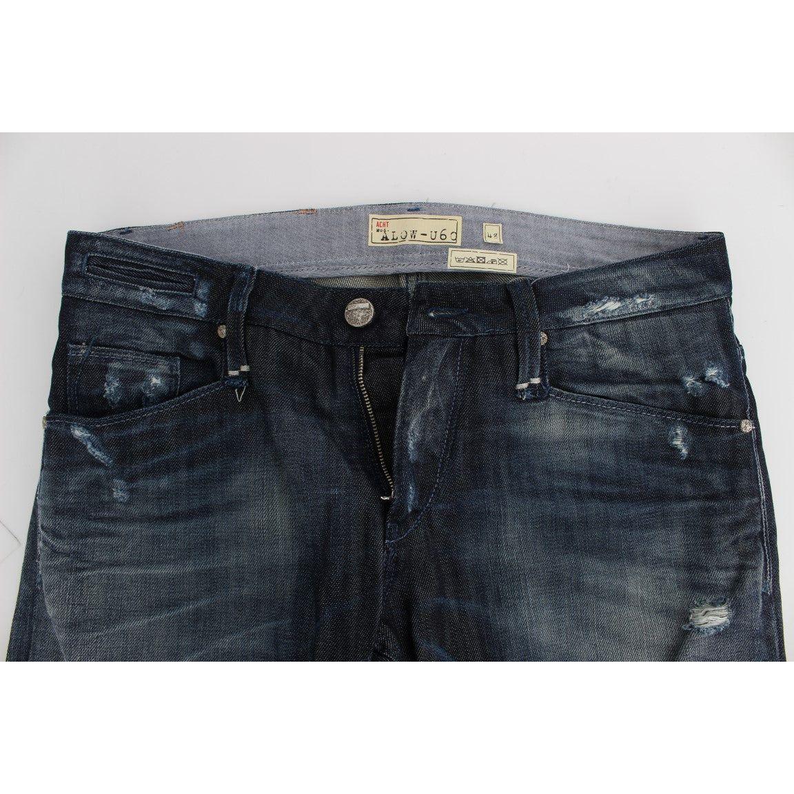 Acht Blue Cotton Regular Straight Fit Jeans