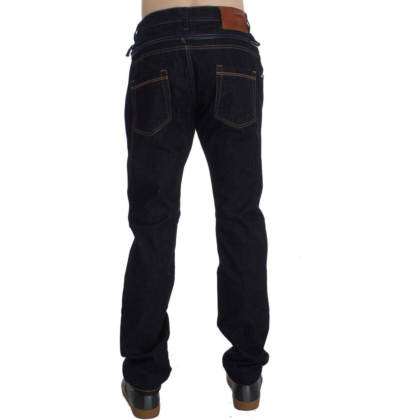 Acht Blue Cotton Regular Straight Fit Jeans