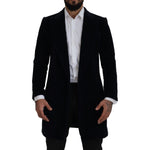 Dolce & Gabbana Elegant Black Cotton Long Cardigan Jacket Dolce & Gabbana Black