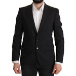 Dolce & Gabbana Elegant Slim Fit Black Blazer Jacket Dolce & Gabbana Black